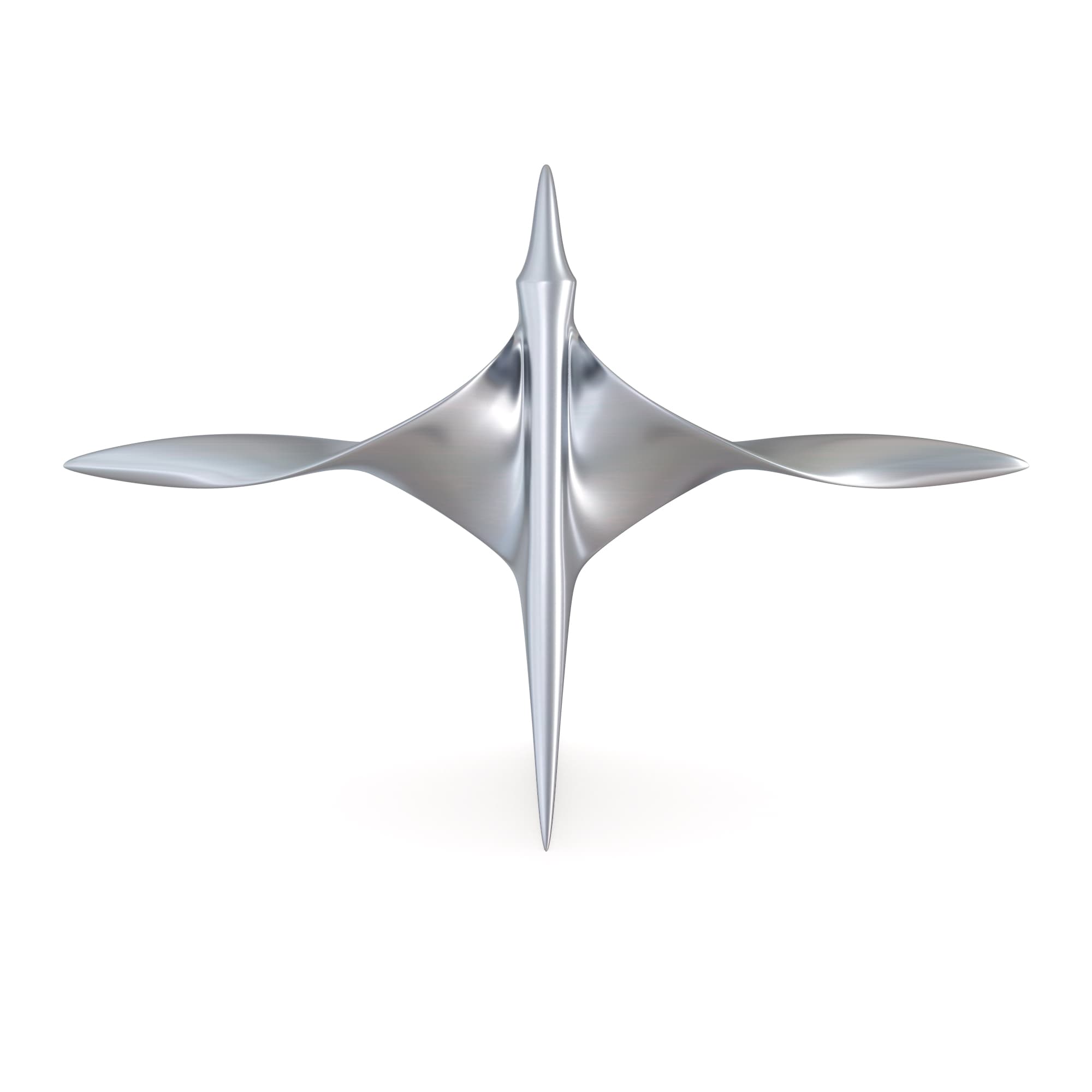 Sculpture MÛ-66 en aluminium ou bronze poli